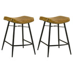 Bayu Leather Upholstered Counter Stool Camel (Set of 2) - 109248