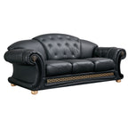 ESF Furniture - Apolo 3 Piece Living Room Set in Black - APOLO3BLACK-3SET