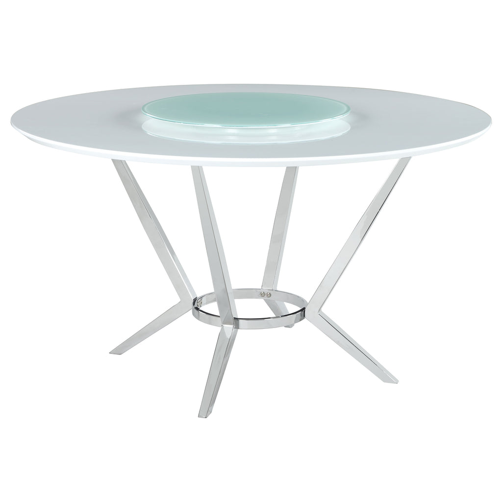 Abby White & Light Grey Dining Room Set / 5pc