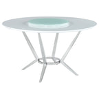 Abby White & Light Grey Dining Room Set / 5pc