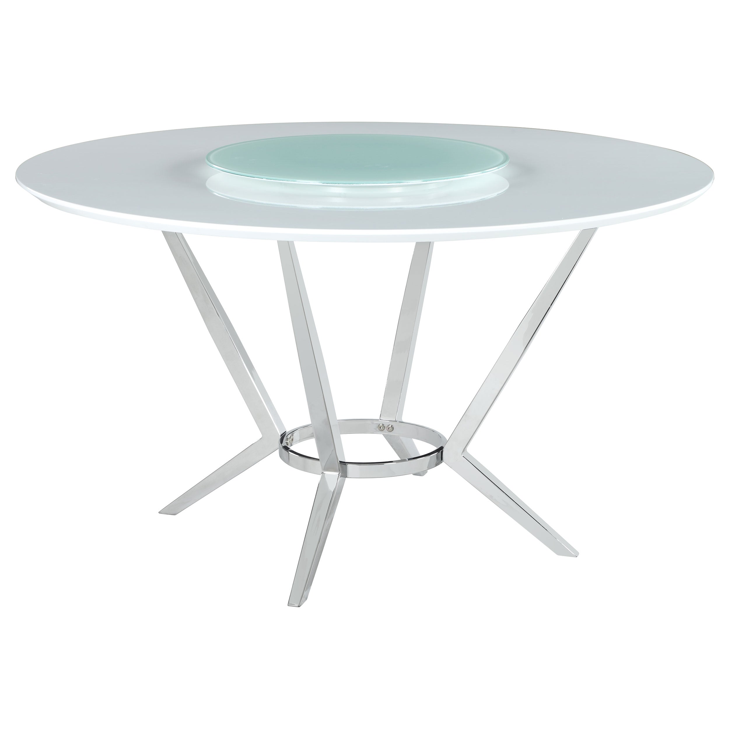 Abby White & Light Grey Dining Room Set / 5pc