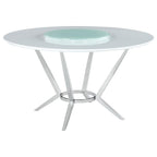 Abby Round 54-inch Lazy Susan Dining Table White High Gloss - 110321