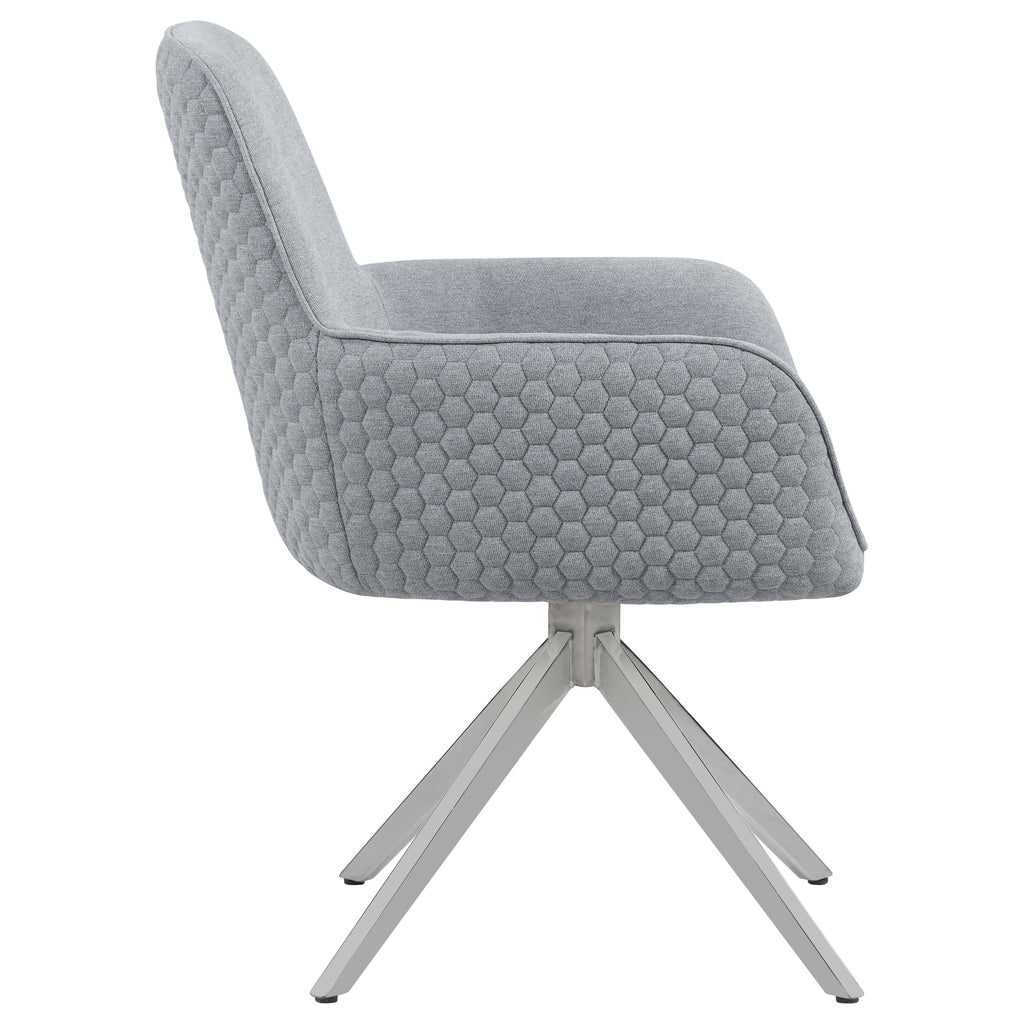 Abby Light Grey & Chrome Flare Arm Side Chair / 1pc