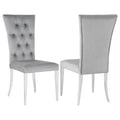 Kerwin Velvet Upholstered Dining Side Chair Grey (Set of 2) - 111103