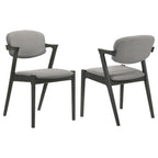 Stevie Padded Wood Dining Arm Chair Black (Set of 2) - 115112