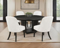 Leandro 5-piece Round Dining Table Set Burnished Black - 115390-S5