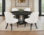 Leandro 5-piece Round Dining Table Set Burnished Black - 115390-S5
