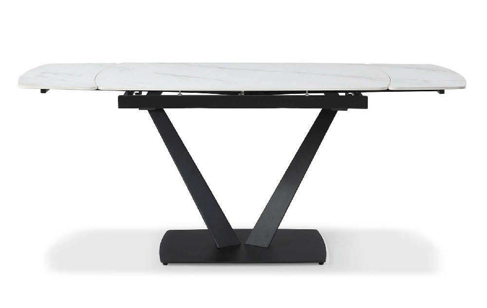 ESF Furniture - 109 - 7 Piece Dining Table Set in White Ceramic - 109TABLEWHITE-7SET