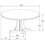 Hartville 5-piece Round Dining Table Set Natural Light Brown