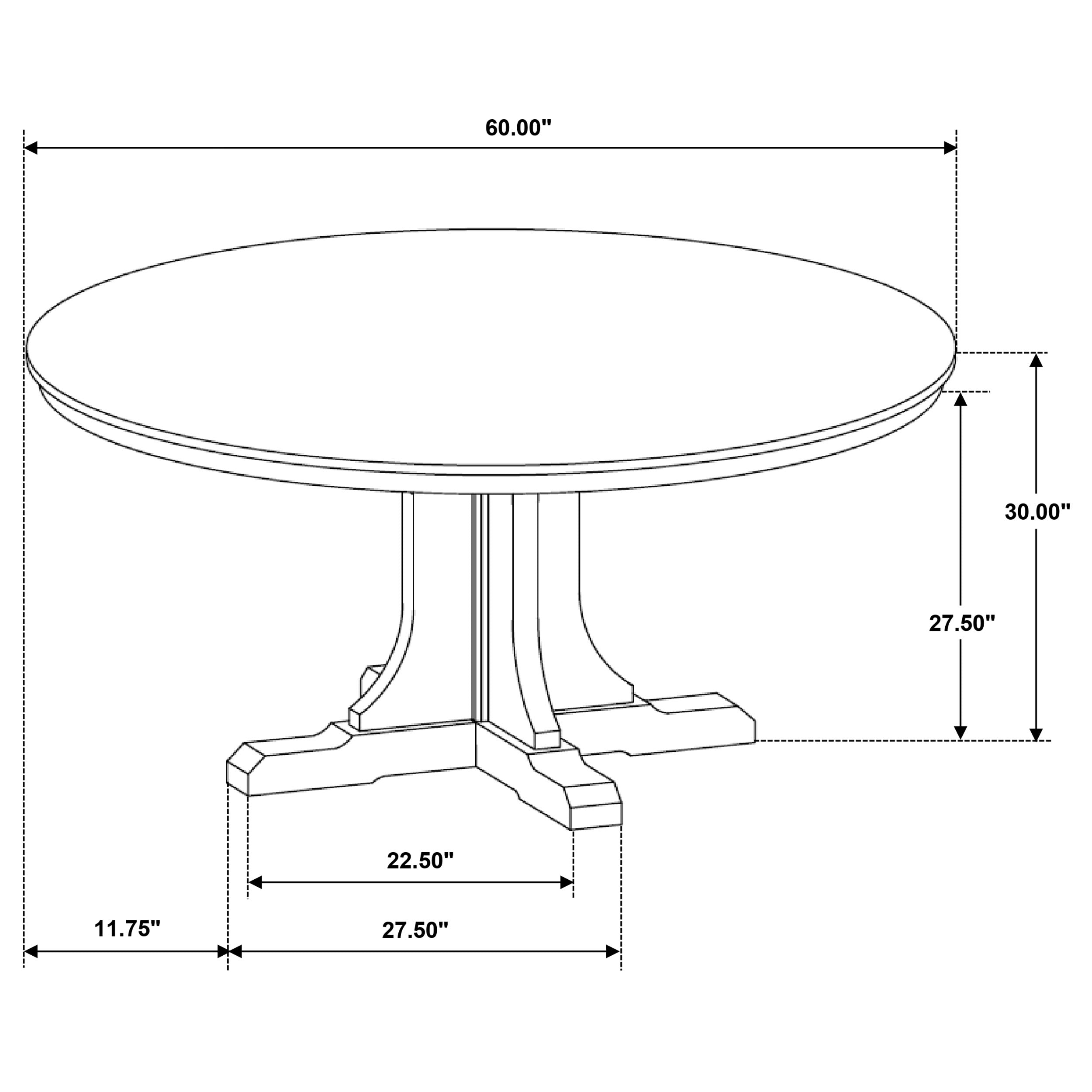 Hartville 5-piece Round Dining Table Set Natural Light Brown
