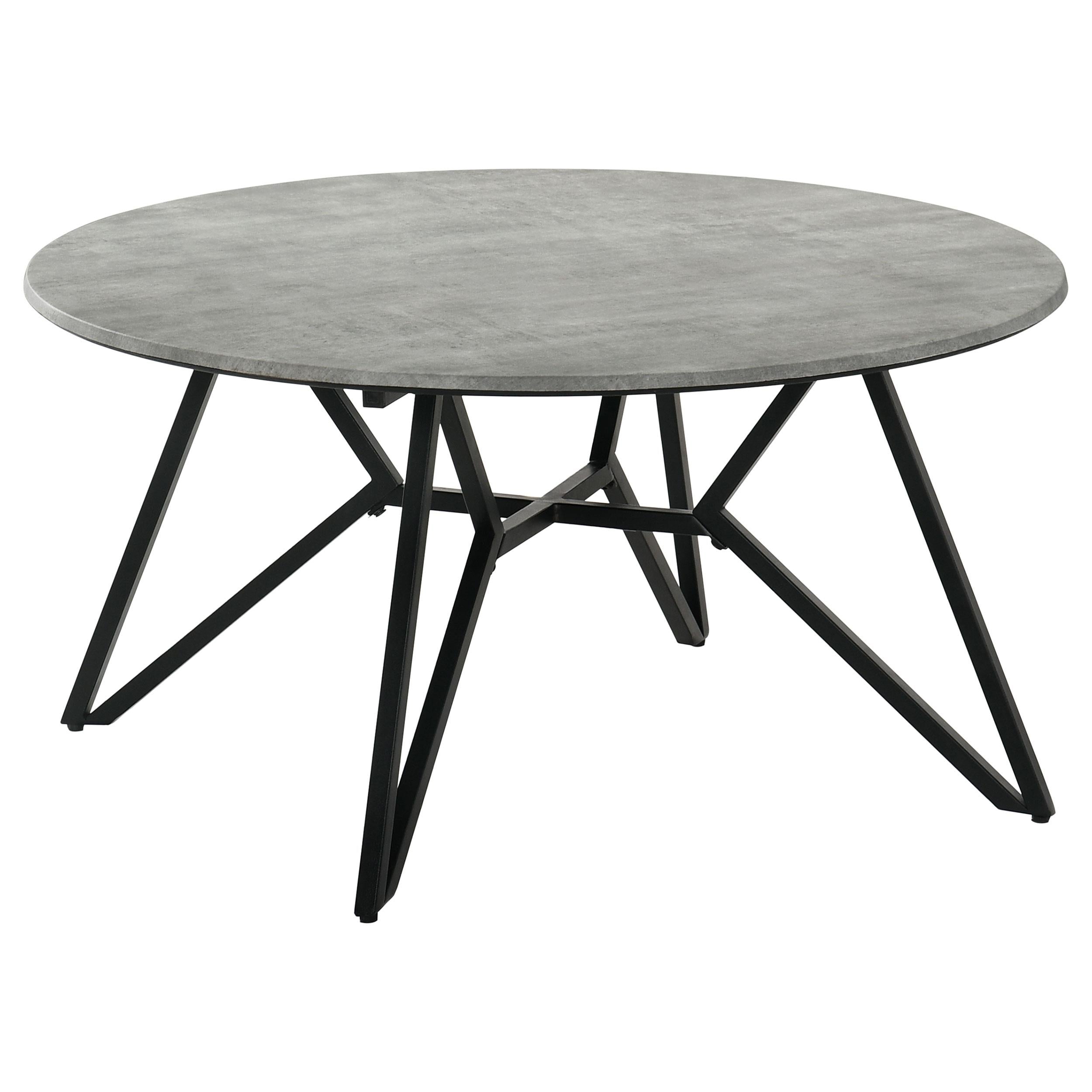 Hadi Round SmartTop Coffee Table Cement and Gunmetal