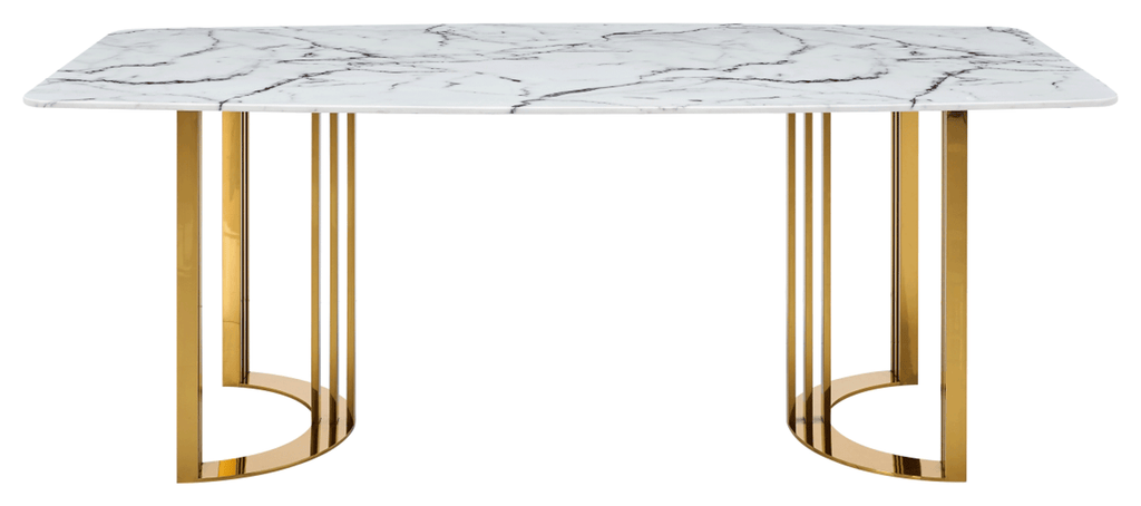 ESF Furniture - 131 Silver Marble 10 Piece Dining Room Set w-1ext in Silver - 131DININGTABLESS-10SET