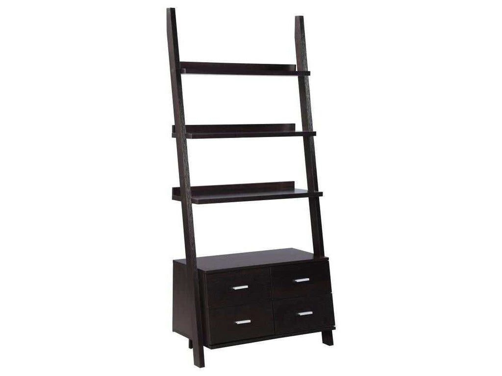 Colella 72-inch 5-shelf Storage Ladder Bookshelf Cappuccino