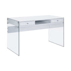 Dobrev 48-inch 2-drawer Writing Desk White High Gloss