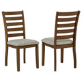 Atwood Wood Dining Side Chair Upholstered Seat Warm Brown - 121762