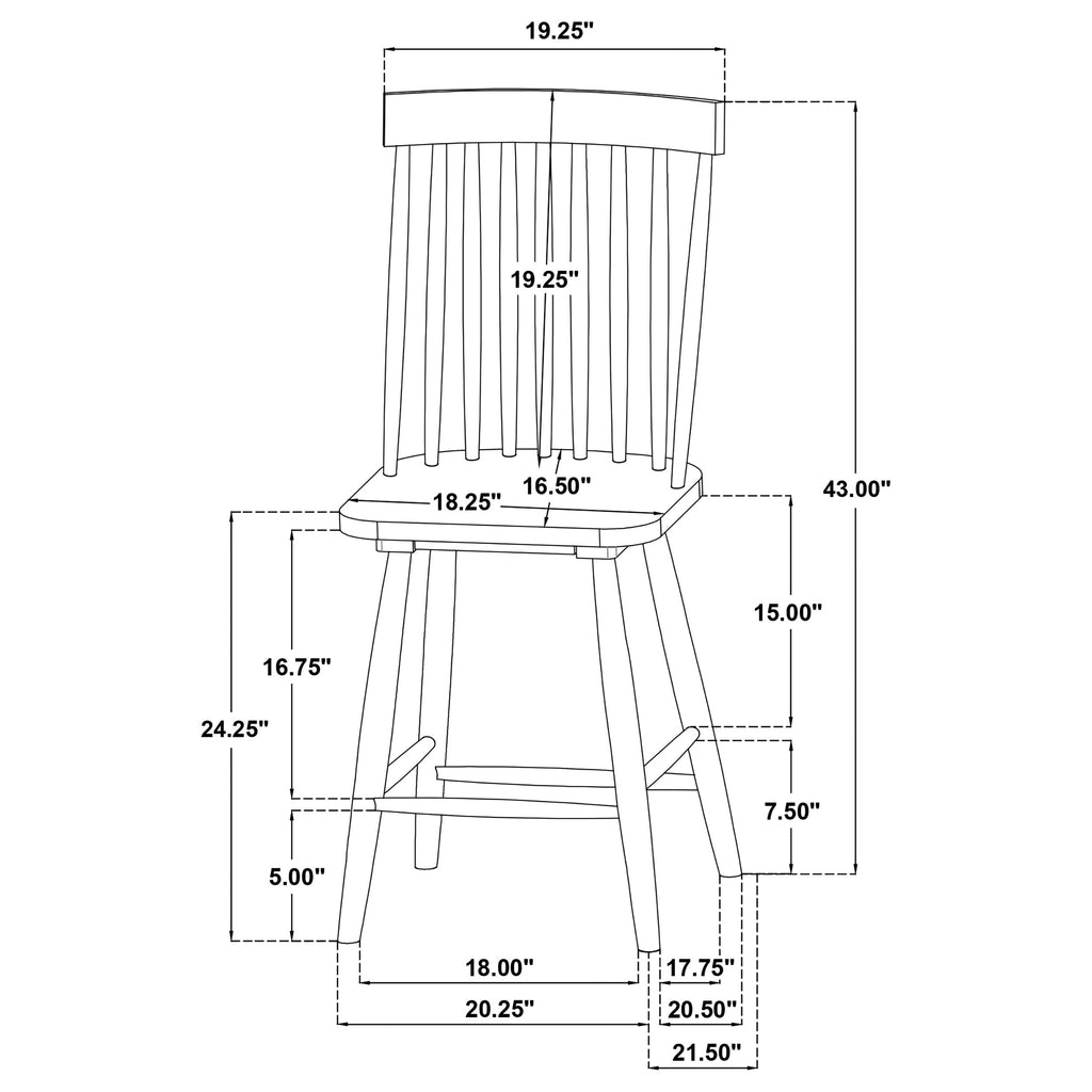 Andrews Light Ash 5-piece Round Counter Height Dining Set