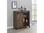 Arlington Sliding Door Home Bar Wine Cabinet Rustic Oak