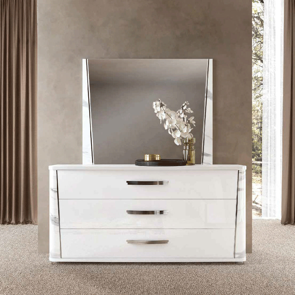 ESF Furniture - Anna 6 Piece King Bedroom Set in White-Grey - ANNASTATUSKS-6SET