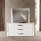 ESF Furniture - Anna 5 Piece Queen Bedroom Set in White-Grey - ANNASTATUSQS-5SET