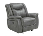 Conrad 3-piece Upholstered Padded Arm Motion Sofa Set Grey