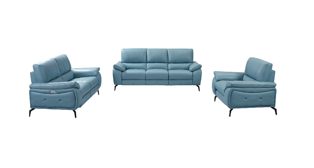 ESF Furniture - 2934 Loveseat w/ 2 Electric Recliner in Blue - 29342BLUE