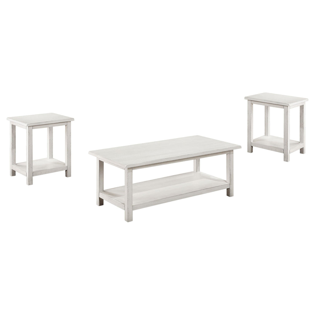 Payne Wood Coffee Table with Shelf Distressed Brown