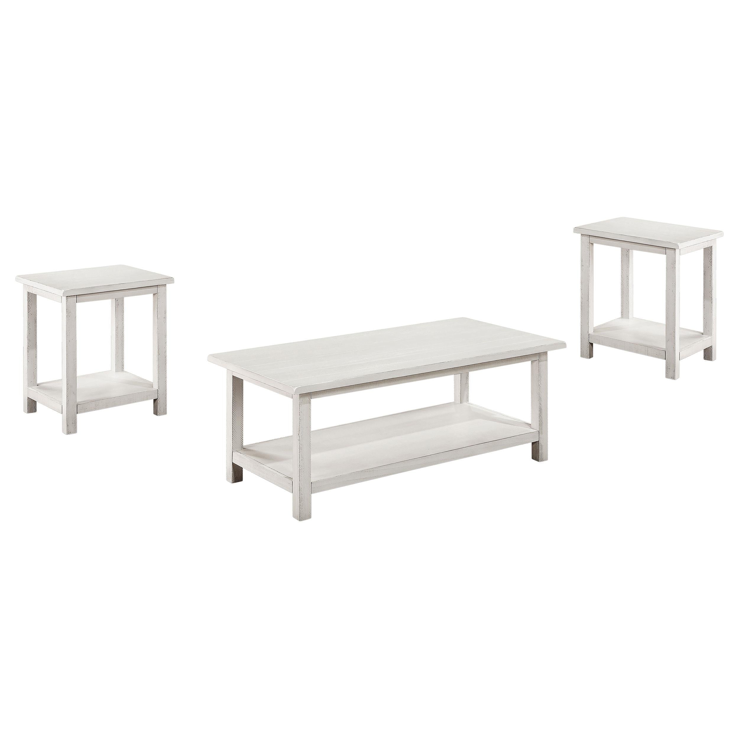 Payne Wood Coffee Table with Shelf Distressed Brown