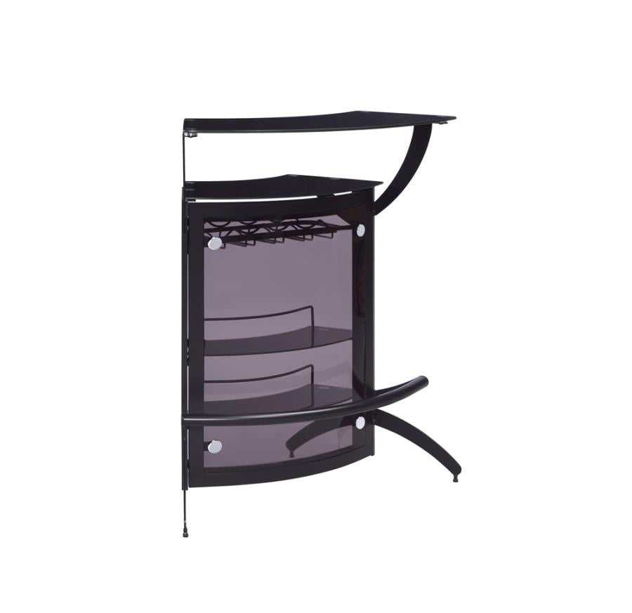 Dallas 2-shelf Curved Freestanding Home Bar Cabinet Black