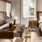 ESF Furniture - Eva 5 Piece King Bedroom Set in Rich Tobacco Walnut - EVAKSBED-5SET