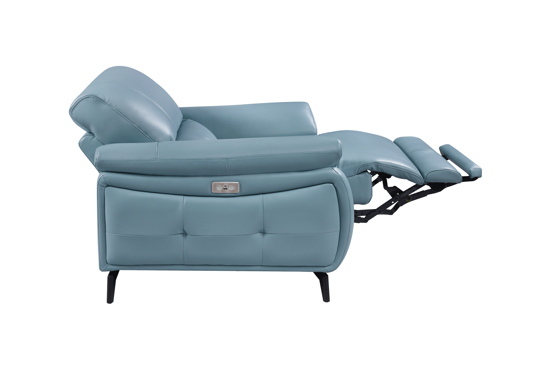 ESF Furniture - 2934 Living Room 3 Piece Living w/Electric Recliner Room Set in Blue - 29343BLUESLC-3SET