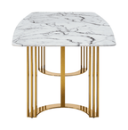 ESF Furniture - 131 Silver Marble 7 Piece Dining Room Set w-1ext in Silver - 131DININGTABLESS-7SET