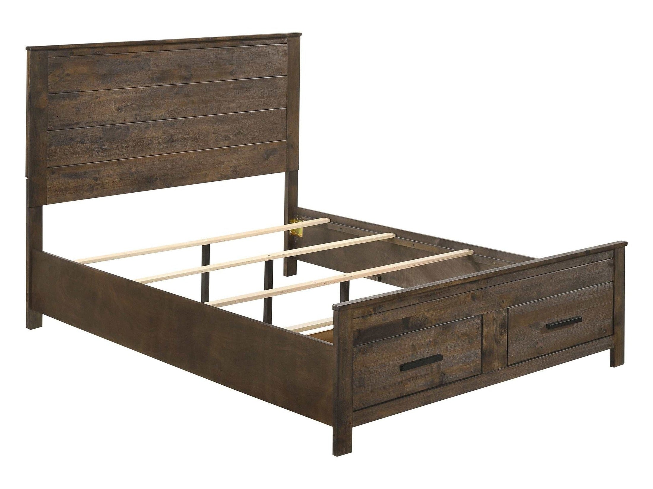 Woodmont California King Storage Bed Rustic Golden Brown