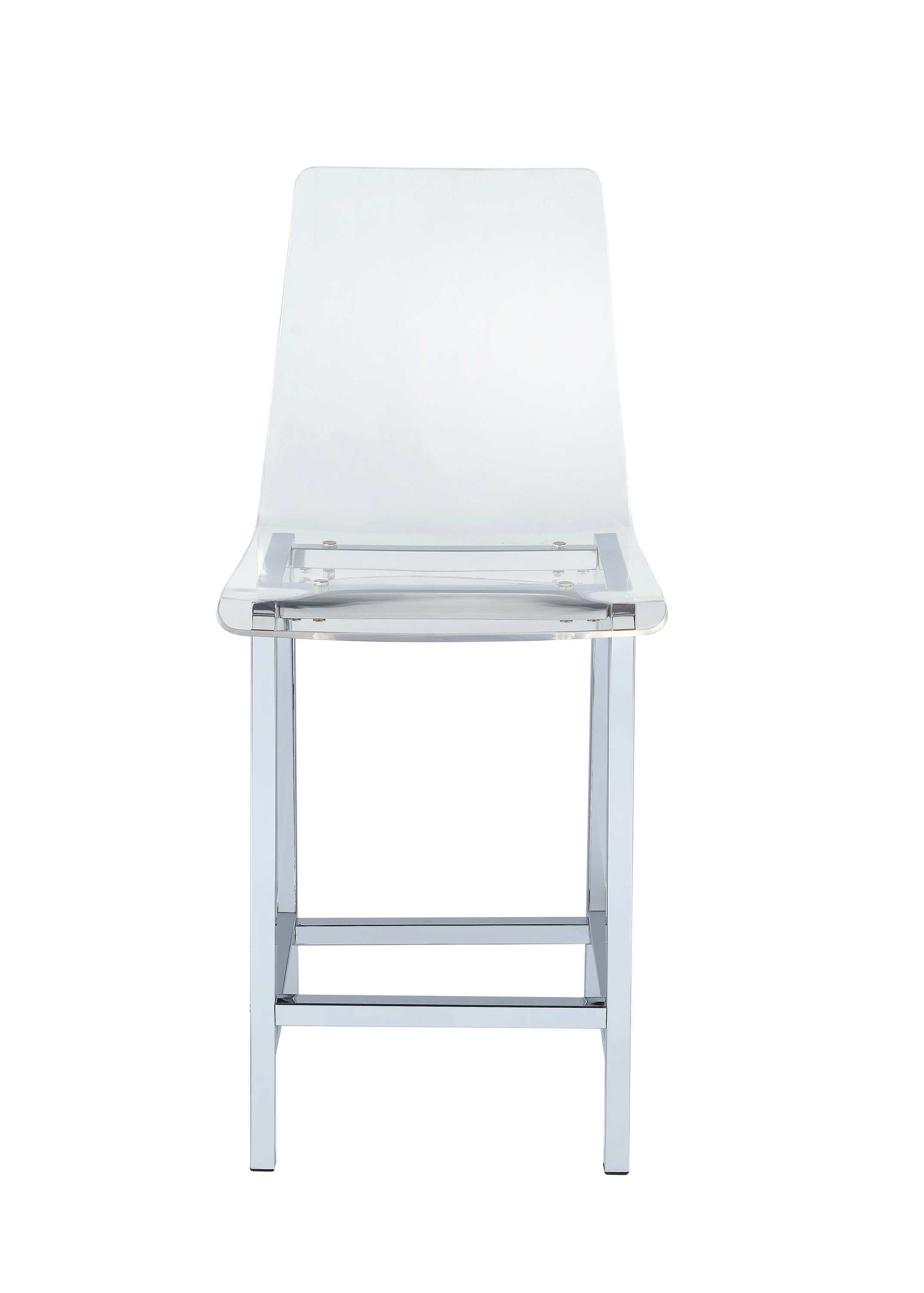 Juelia Clear Acrylic Counter Chair Chrome (Set of 2)