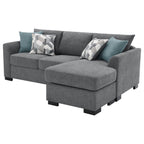 Storey Upholstered Sleeper Sectional Chaise Sofa Dark Grey