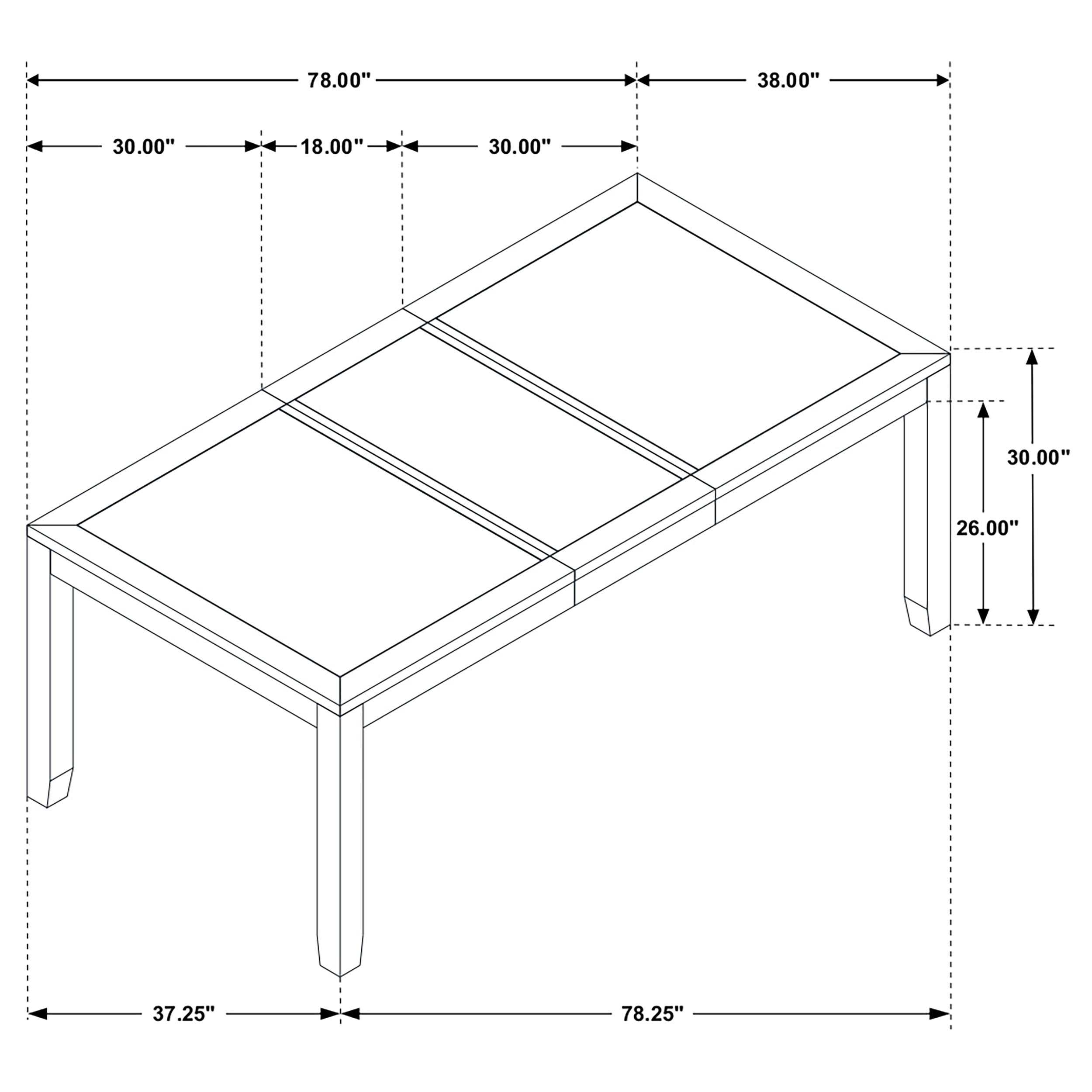Elodie 5-piece Rectangular Extension Leaf Dining Set Black