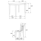 Viaan Chestnut & Tan 5pc Dining Room Set