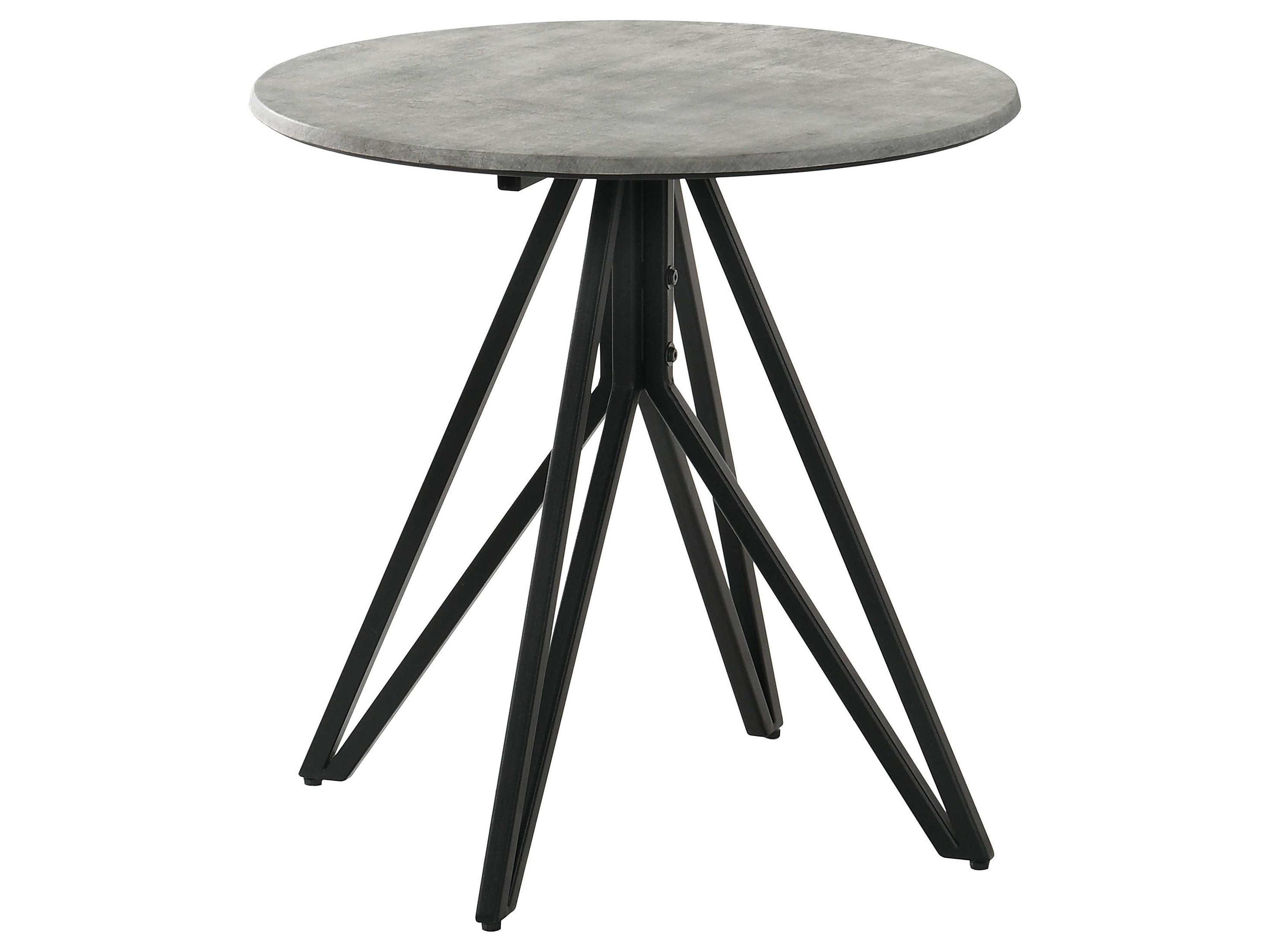Hadi Round SmartTop Coffee Table Cement and Gunmetal