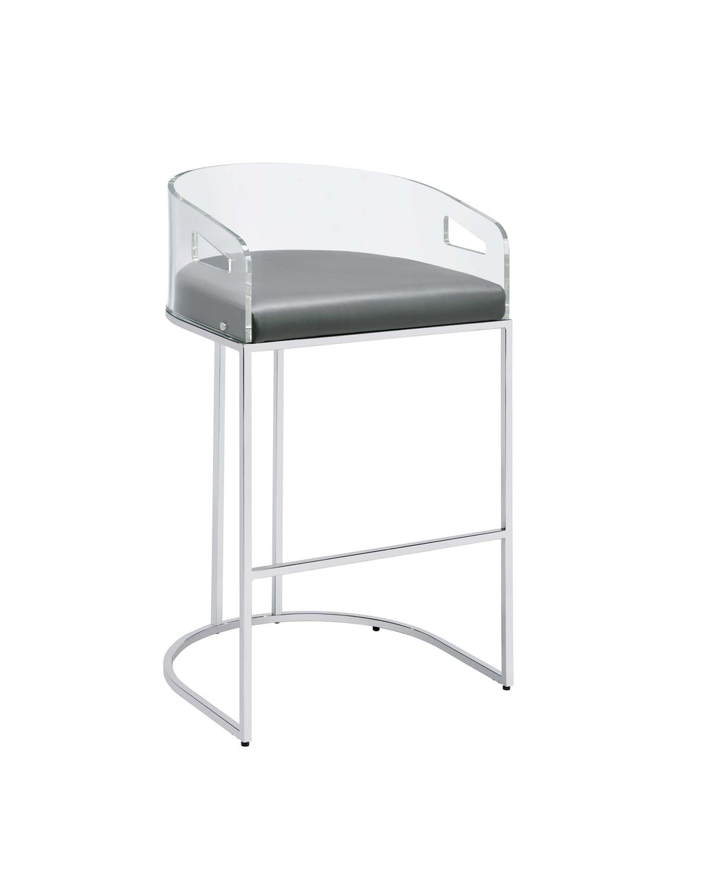 Thermosolis Clear Acrylic Bar Chair Chrome (Set of 2)