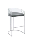 Thermosolis Clear Acrylic Bar Chair Chrome (Set of 2)