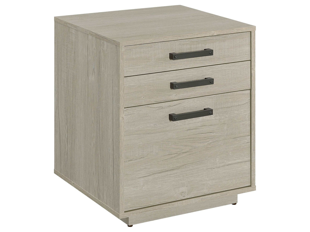 Loomis 3-drawer Home Office File Cabinet Whitewashed Grey