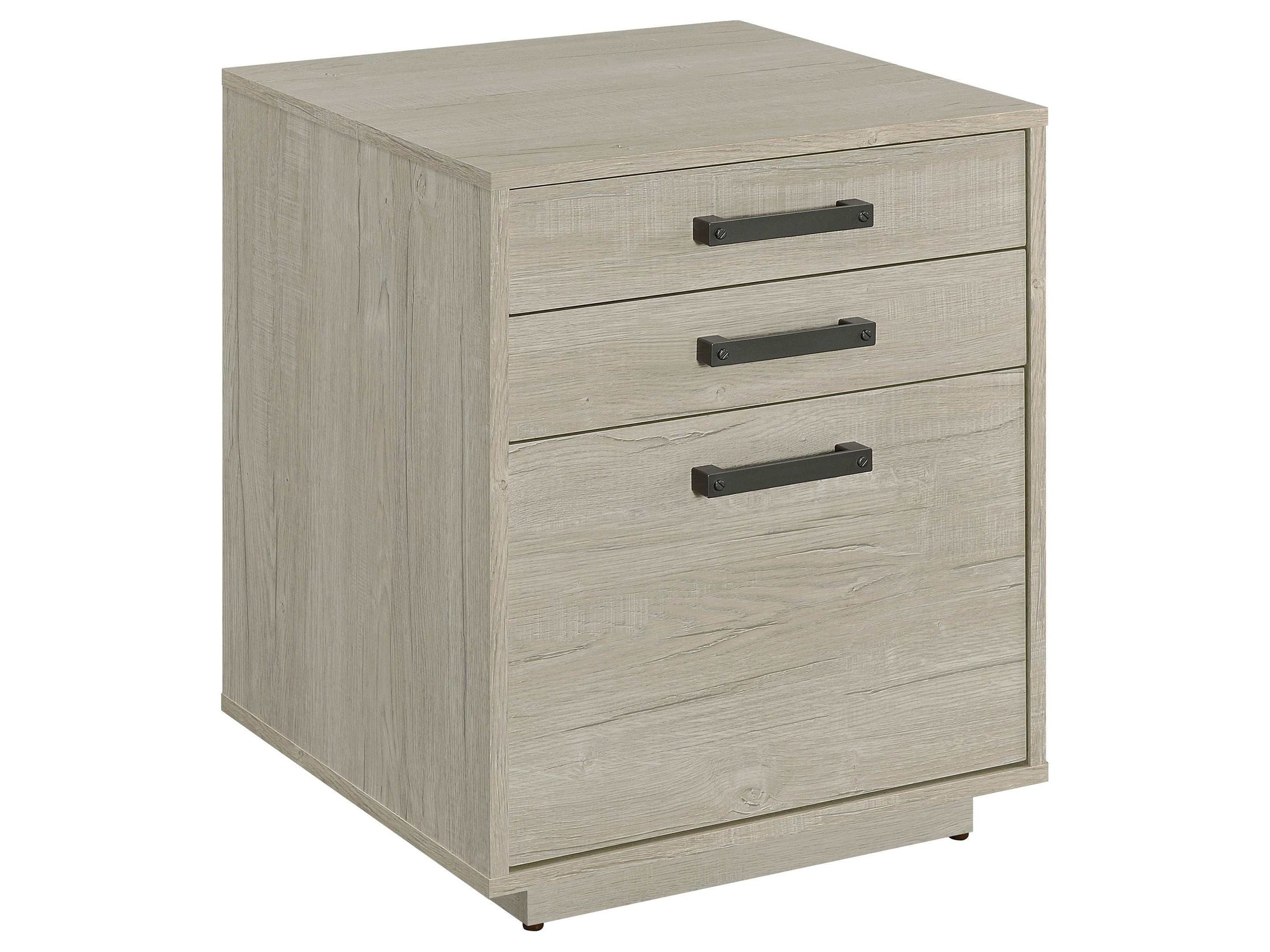 Loomis 3-drawer Home Office File Cabinet Whitewashed Grey