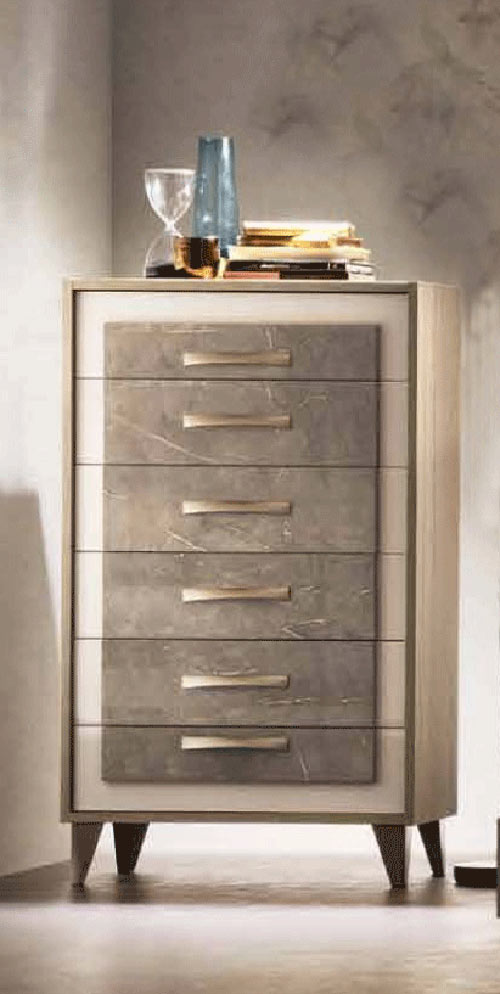 ESF Furniture - ArredoAmbra 6 Piece King Bedroom Set in Bronze - ARREDOAMBRAKS-6SET