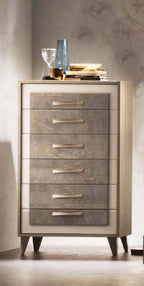 ESF Furniture - ArredoAmbra 6 Piece King Bedroom Set in Bronze - ARREDOAMBRAKS-6SET