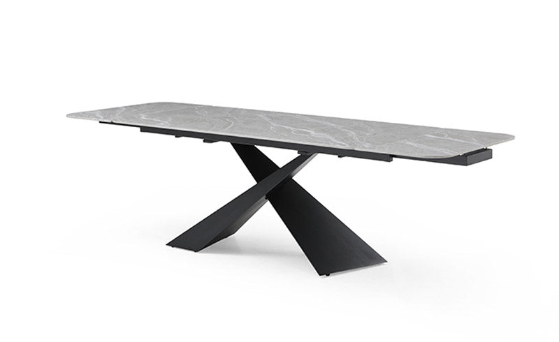 ESF Furniture - 9422 Dining Table Two 16'' Extensions in Dark Grey - 9422TABLE