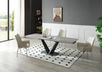 ESF Furniture - Cloud 5 Piece Dining Table Set in Light Grey - CLOUDTABLE-5SET