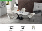 ESF Furniture - 109 Dining Table w/ Extension in White Ceramic - 109TABLEWHITE