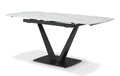 ESF Furniture - 109 Dining Table w/ Extension in White Ceramic - 109TABLEWHITE