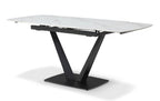 ESF Furniture - 109 Dining Table w/ Extension in White Ceramic - 109TABLEWHITE