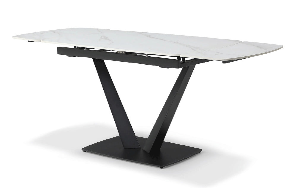 ESF Furniture - 109 - 5 Piece Dining Table Set in White Ceramic - 109TABLEWHITE-5SET