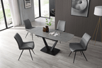 ESF Furniture - 109 - 5 Piece Dining Table Set in Grey - 109TABLEGREY-5SET